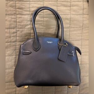 Authentic New Without Tag Coach Empire 21 Black Leather Satchel